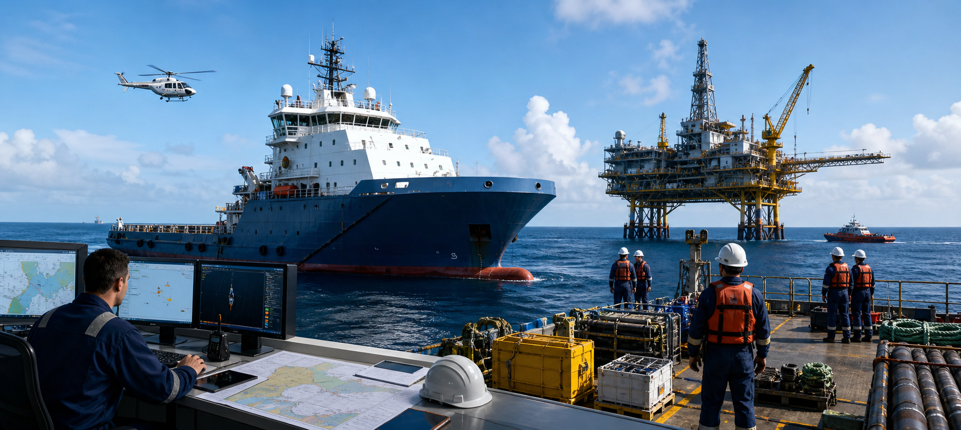 Upstream vessel charter and offshore marine support operations